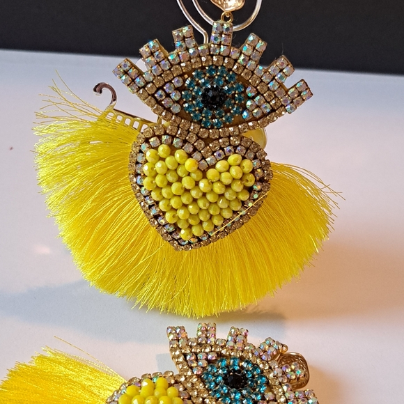 Jellow Earrings 100% hand made - Picture 4 of 6